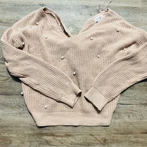 Pearl twist back sweater